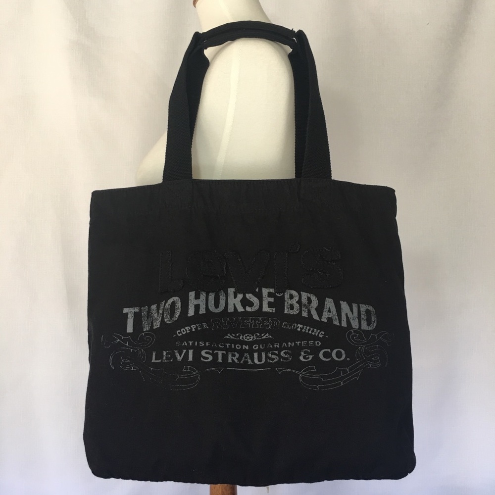 Levi’s Black Canvas Tote Two Horse Brand Handbag